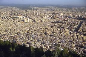 CittÃ . Veduta di Damasco; anticamente aveva una pianta rettangolare chiusa da mura e torri.De Agostini Picture Library/C. Sappa